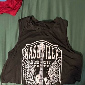 Black Nashville Music City Crop Top
